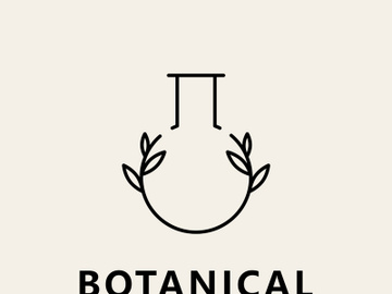 Vector botanical logo template in elegant hand draw and minimal style. Isolated object  flower.For badges  logotypes and branding preview picture