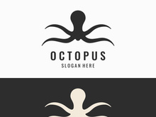 Octopus logo design with vector illustration editing.
