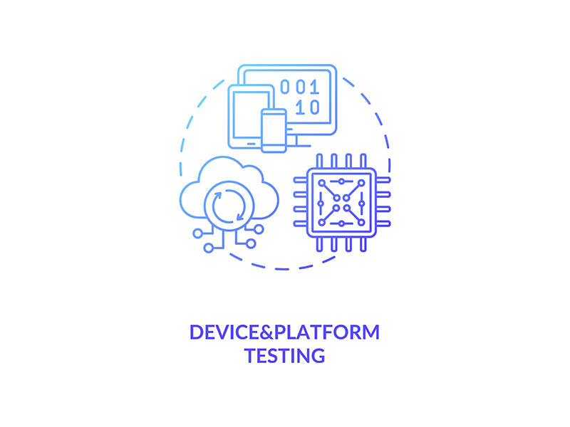 Device and platform testing concept icon