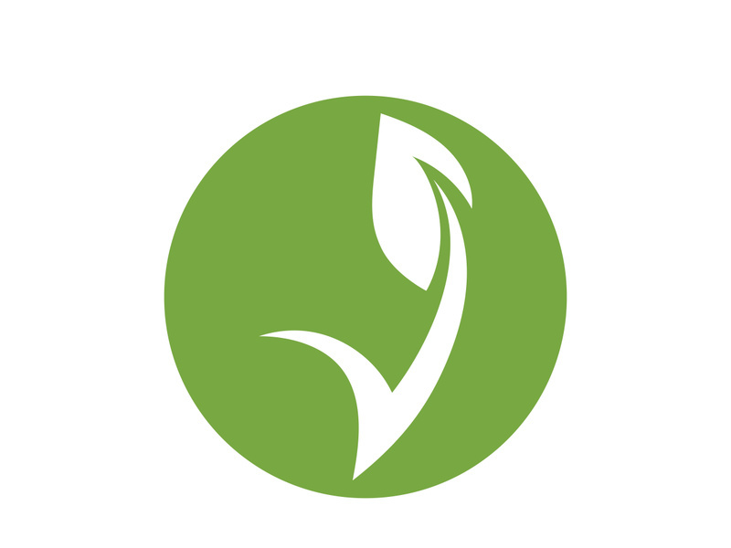 Vegan leaf green eco logo nature