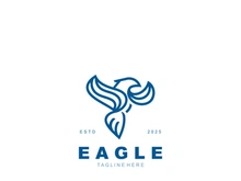 Eagle Logo minimalist style design template. Falcon Logotype Emblem identity