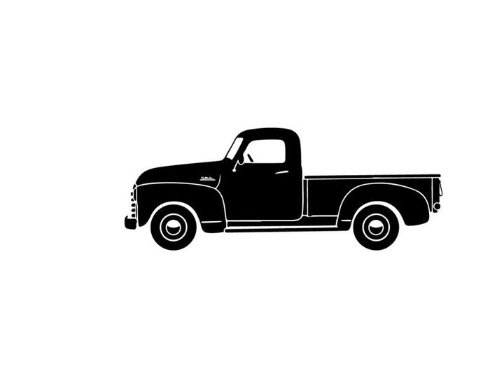 Vintage pickup truck silhouette
