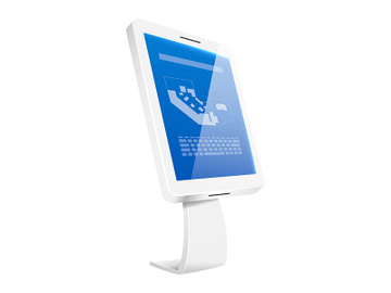 Information kiosk realistic vector illustration preview picture