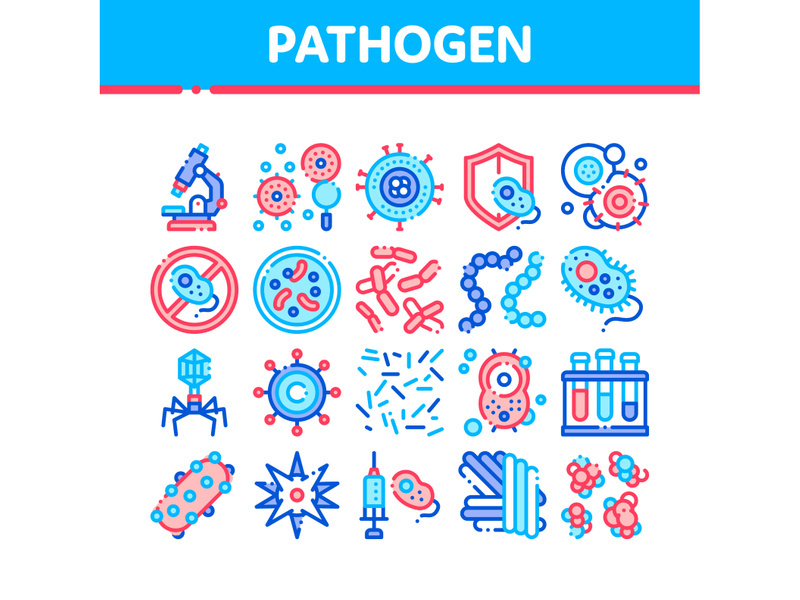Pathogen Elements Vector Sign Icons Set