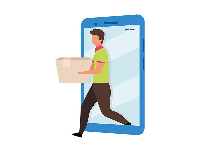 Ordering delivery online flat concept vector illustration