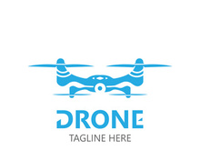 Drone aerial with camera vector template icon. logo photography drone vector. quadcopter flat style illustration