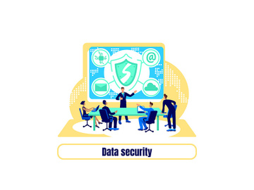 Cyber protection flat concept vector illustration preview picture