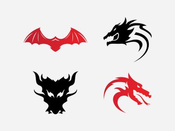 Dragon head logo vector icon preview picture