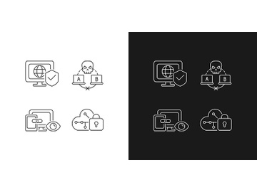 Internet privacy linear icons set for dark and light mode preview picture