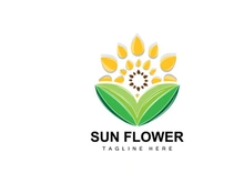 Sunflower Logo Design, Ornamental Plant Garden Plant Icon Vector, Company Product Brand