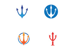 Vector trident logo design template.