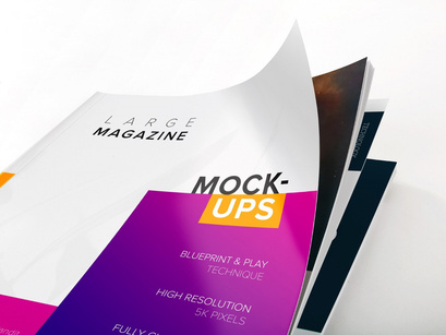 Large Magazine Cover Close Up View Mockup 01