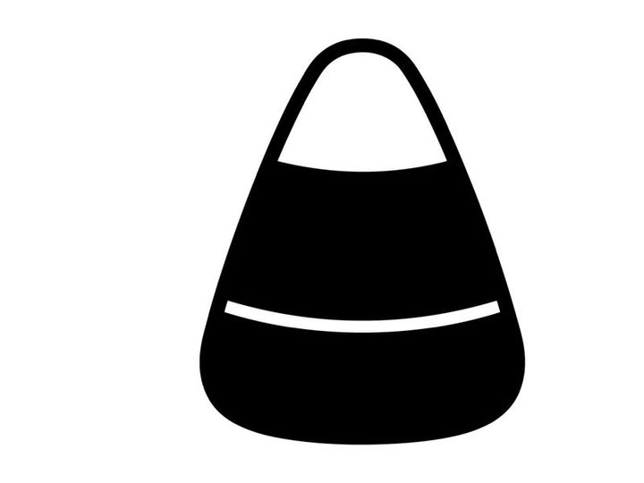Black and white traffic cone with reflective stripe on white background