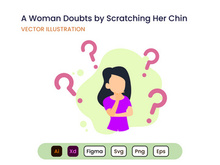 A Wondering Girl vector illustration