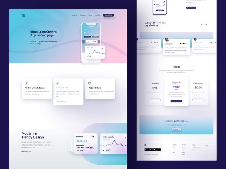 Creative App Landing Page preview picture
