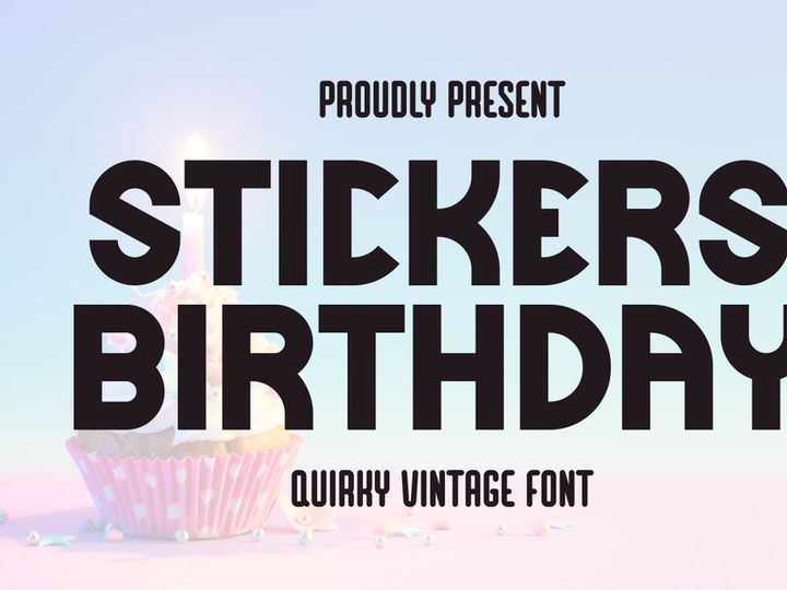 Stickers Birthday - Quirky Vintage Font