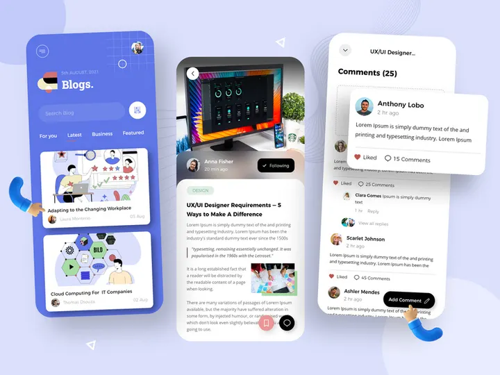 Blogging Mobile App Design