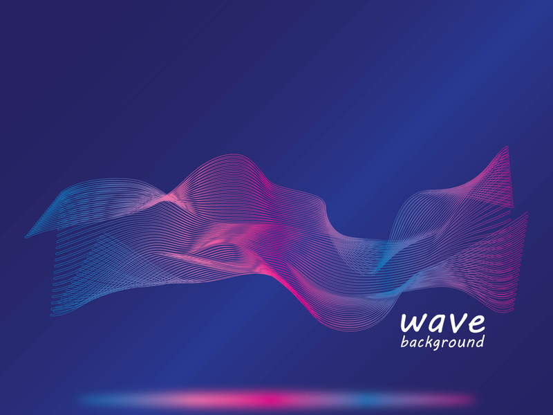 Wave line vector color background illustration