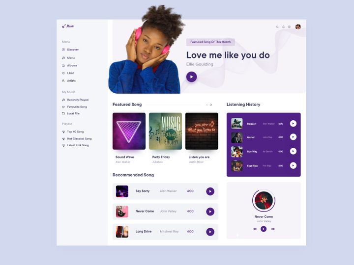 Music Web App (XD)