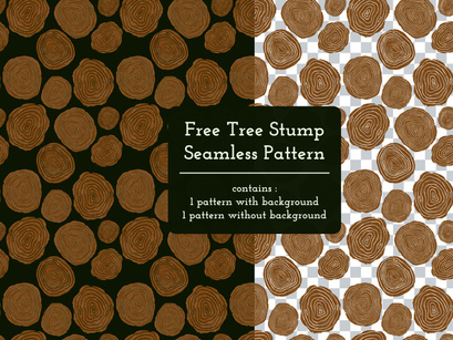 Free Tree Stump Seamless Pattern