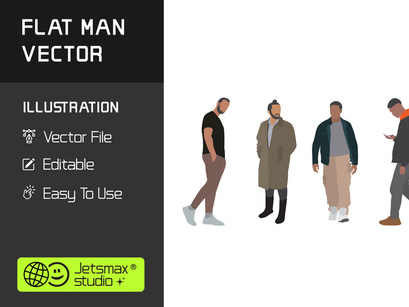 Flat Man Vector Illustration Bundle