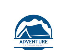 Adventure nature logo design image travel and outdoor camping adventurers, climbers template