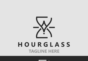 Hourglass logo ancient vintage style object design template flat vector