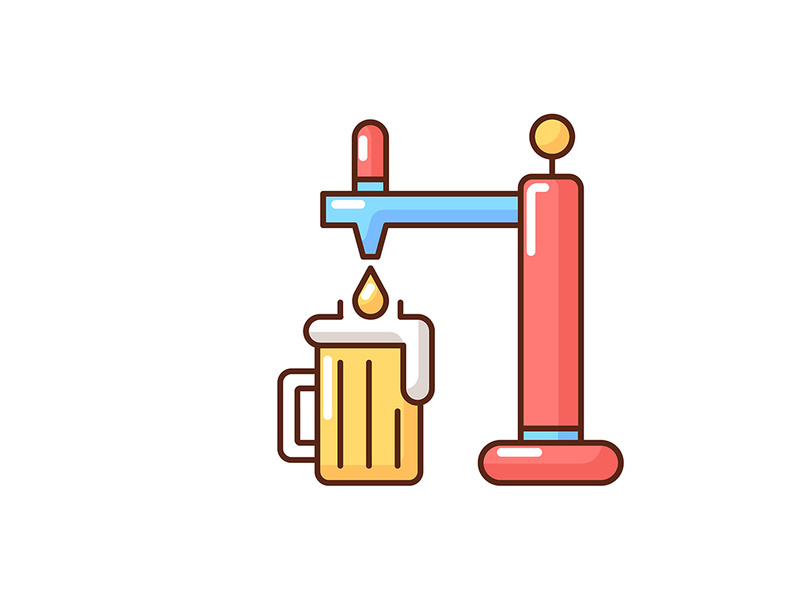 Draught beer RGB color icon