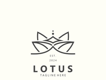Lotus flower minimalist design, elegance Lotus flower logo template preview picture