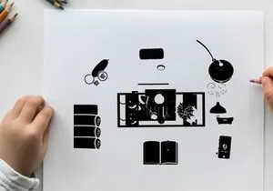 Silhouette of a smart home automation system control panel