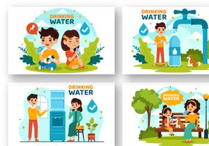 9 Drinking Water Illustration