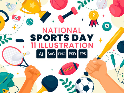 11 National Sports Day Illustration
