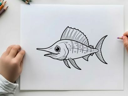 Tuna fish swimming vector illustration flat design