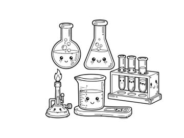 Cute lab equipment vector illustration flat design science preview picture