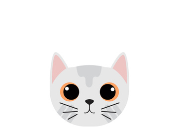 Cat cute head logo vector preview picture