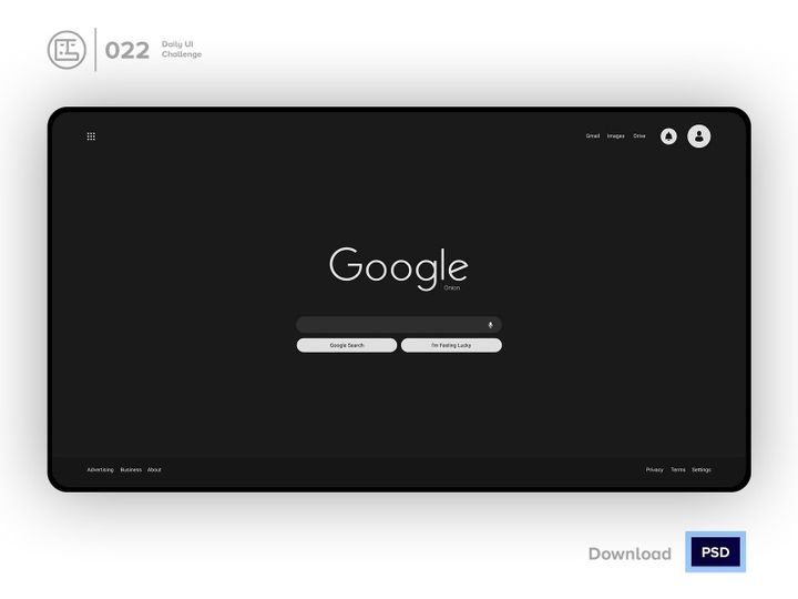 Google Dark Search | Daily UI challenge - Day 022/100