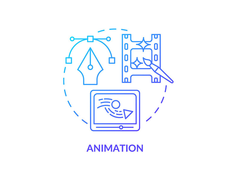 Animation blue gradient concept icon