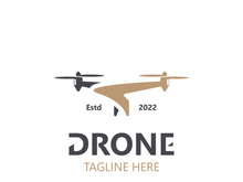 Drone aerial with camera vector template icon. logo photography drone vector. quadcopter flat style illustration