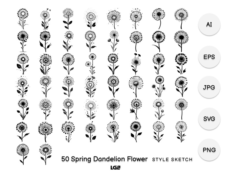 Spring Dandelion Flower Element Icon