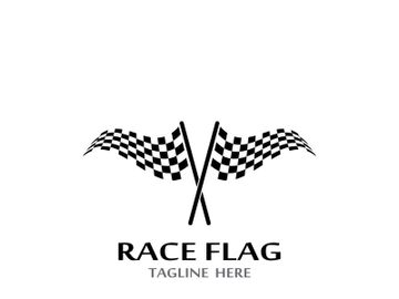 Creative and modern racing flag logo design. preview picture