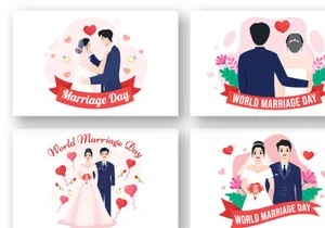 12 World Marriage Day Illustration