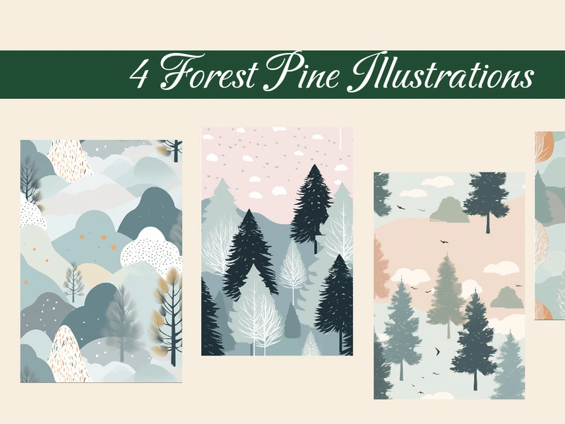 Creative Forest Pine Illustration