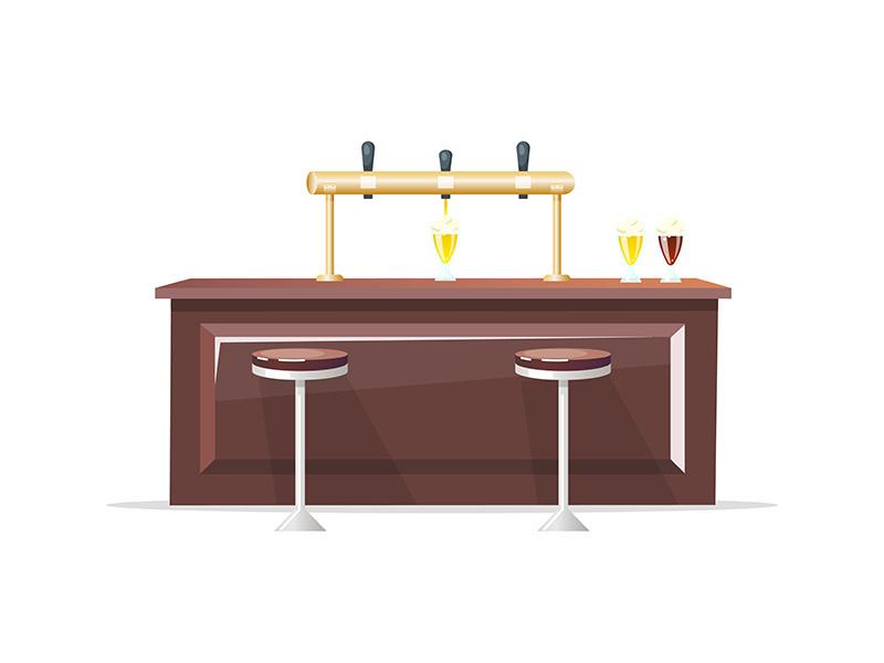 Bar counter flat color vector object