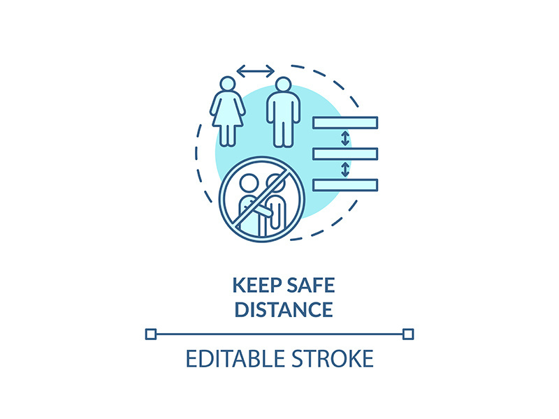 Keep safe distance concept icon