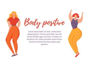 Body positive flat poster vector template preview picture
