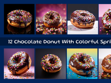 Chocolate Donut With Colorful Sprinkles preview picture