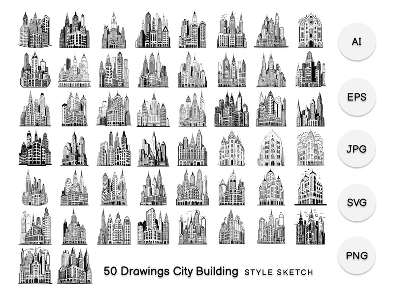 Drawings City Building Element Black