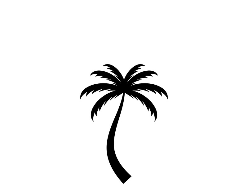 Palm tree summer logo design with creative ideas.