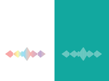 Sound waves logo background modern music vector image preview picture