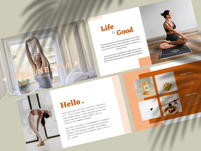 WELLNESTIA | Yoga Modern Retro Pastel PowerPoint Template